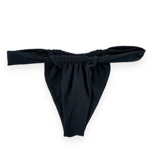 Skin By Same Black Textured Bikini Swim Bottom sz S